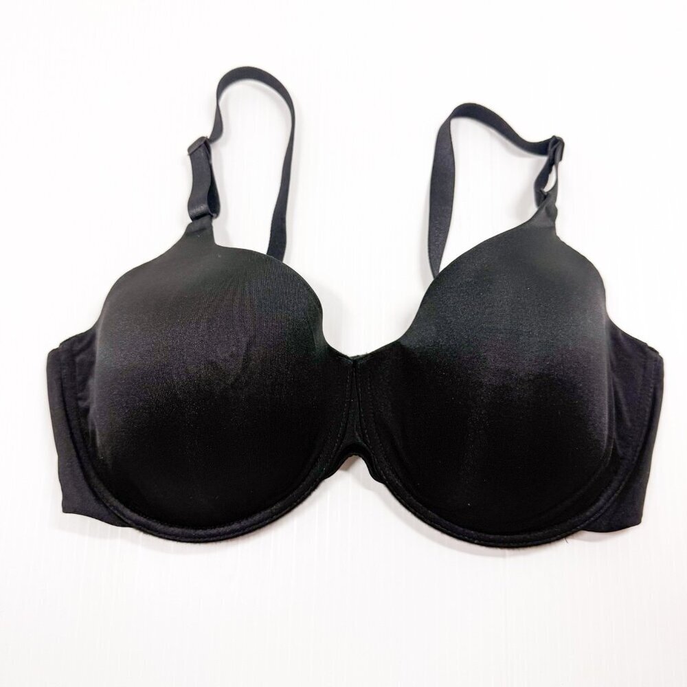 Natori Black T-Shirt Bra 36D Style #731325 Liquid Full Fit Contour Underwire Bra
